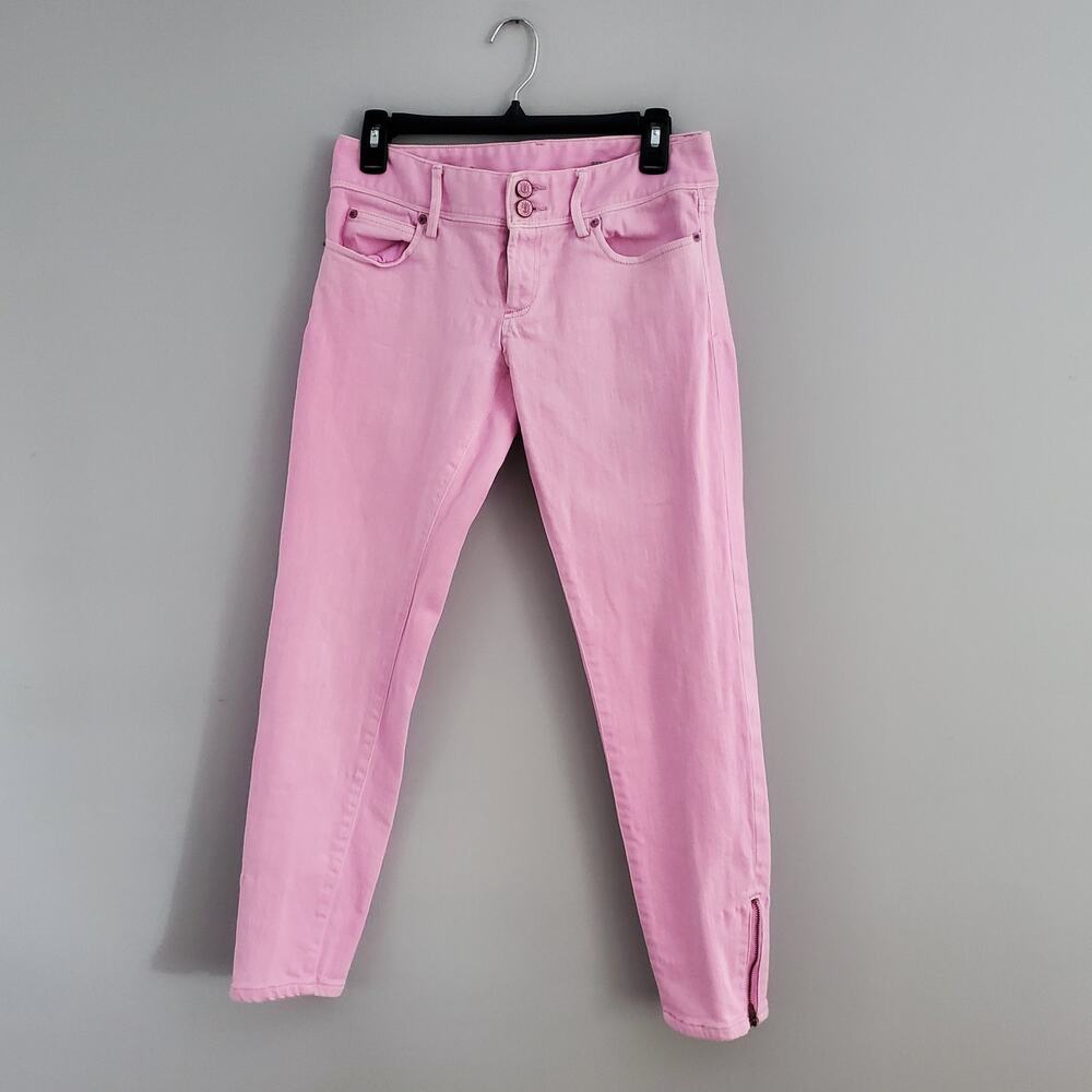 Lilly Pulitzer Pink Worth Skinny Mini Zip Jeans 2